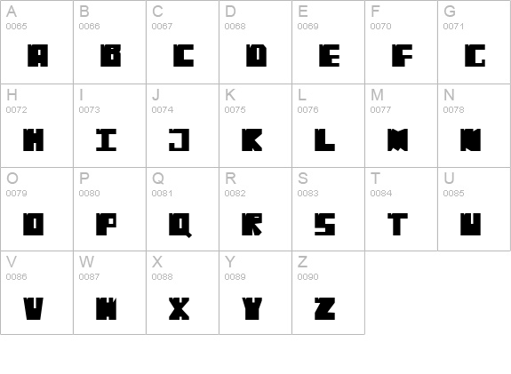 No Harmony Left Side Cut uppercase A-Z preview