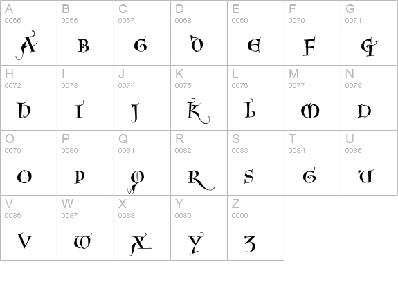 NoelBlack uppercase A-Z preview