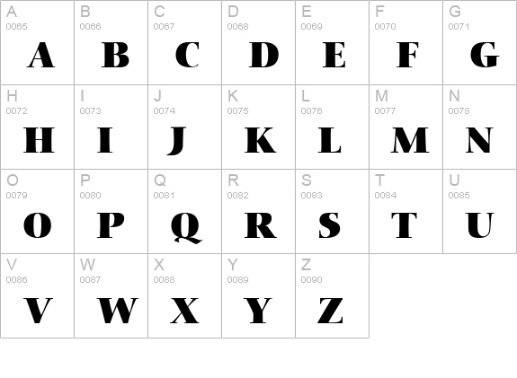Nofret Bold uppercase A-Z preview