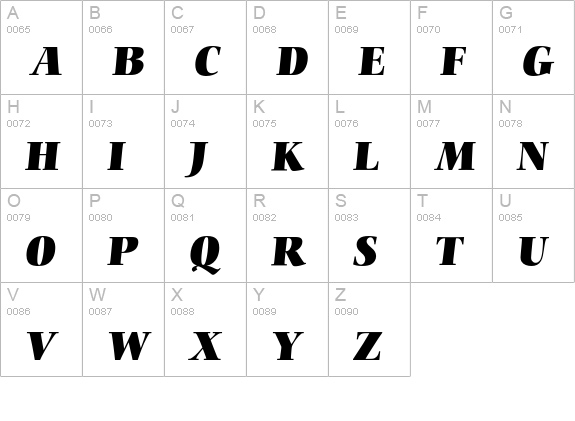 Nofret Expert BQ Bold Italic OsF uppercase A-Z preview