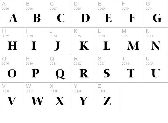 Nofret Medium uppercase A-Z preview