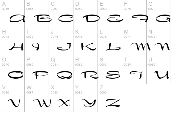 Nofretete uppercase A-Z preview