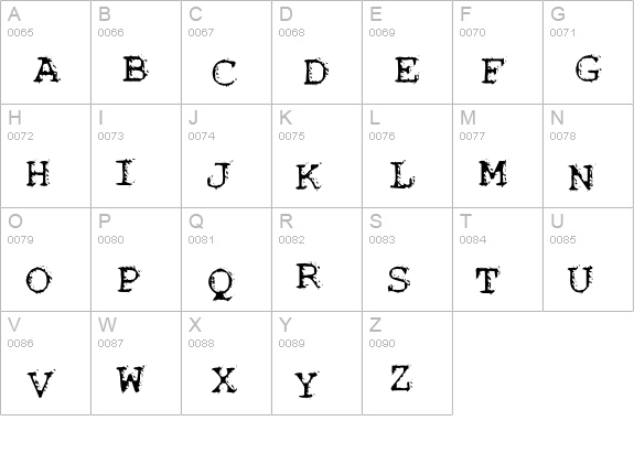 Noisebaby uppercase A-Z preview