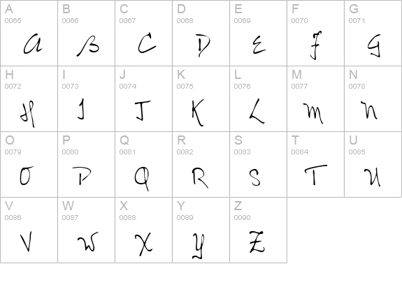 NolansHand Regular uppercase A-Z preview