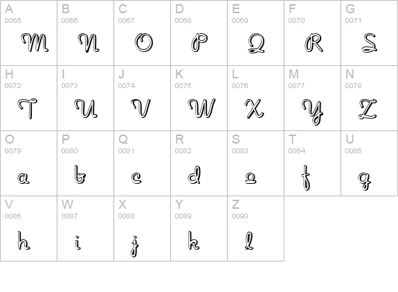 NoodleShaded uppercase A-Z preview