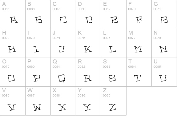 NopainLeft uppercase A-Z preview