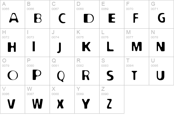 North point uppercase A-Z preview