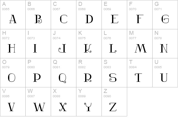 Nostalgic uppercase A-Z preview