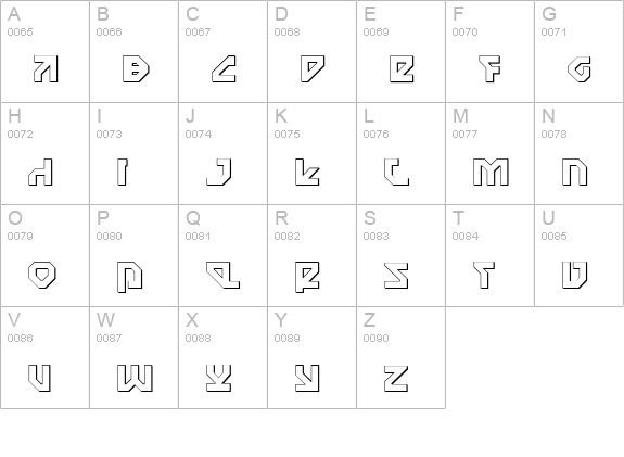 Nostromo 3D uppercase A-Z preview