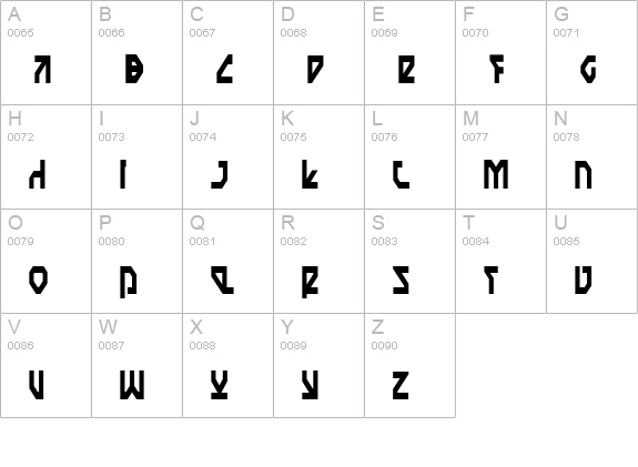 Nostromo Condensed uppercase A-Z preview