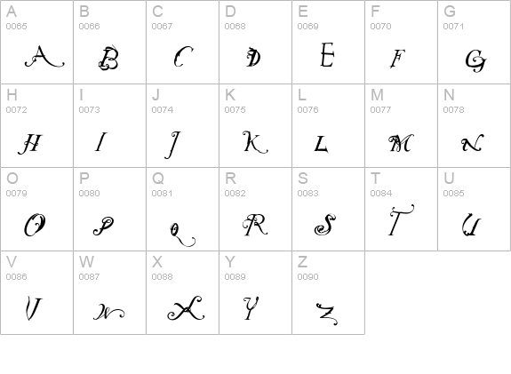 NotCaslonOne uppercase A-Z preview