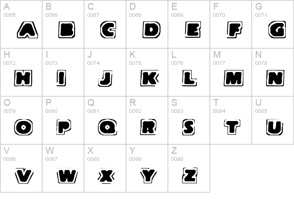 Note Of Terror uppercase A-Z preview