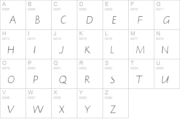 Notehand uppercase A-Z preview