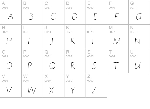 Notehand Regular uppercase A-Z preview