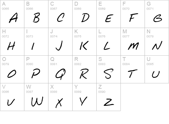 Notepad Regular uppercase A-Z preview