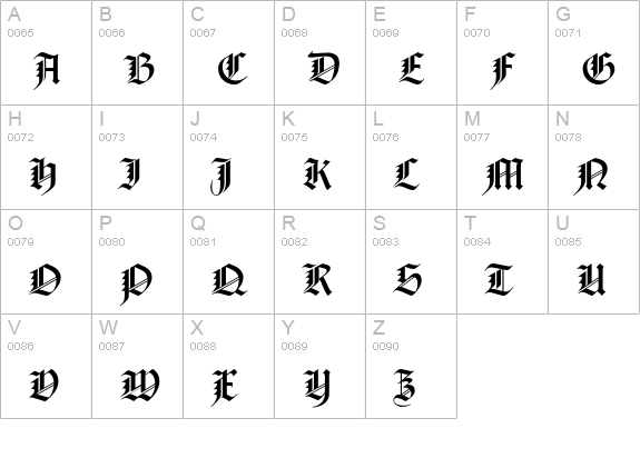 Notre Dame Roman uppercase A-Z preview