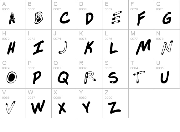 NotsoSkimpus uppercase A-Z preview