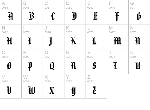 Nottingham uppercase A-Z preview