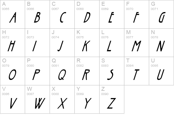 Nouveau-Condens uppercase A-Z preview