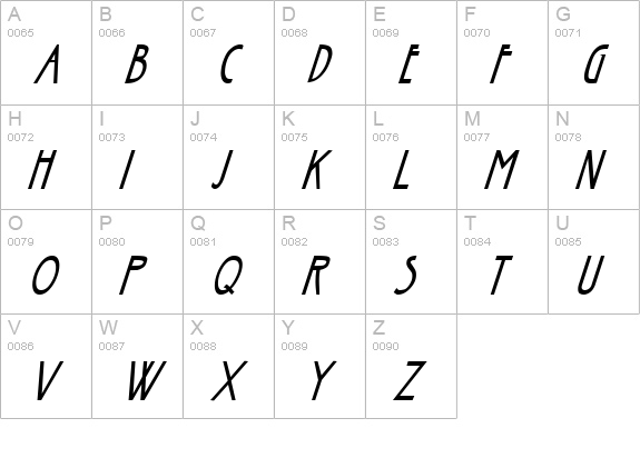 Nouveau Italic uppercase A-Z preview