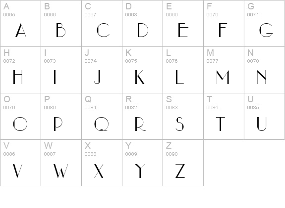 NouveauAsta uppercase A-Z preview