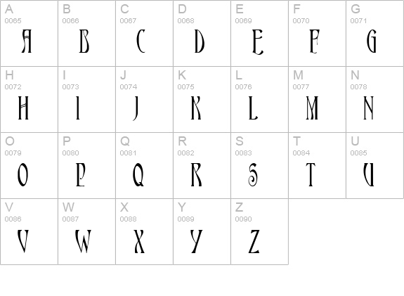 NouveauCondensed Normal uppercase A-Z preview