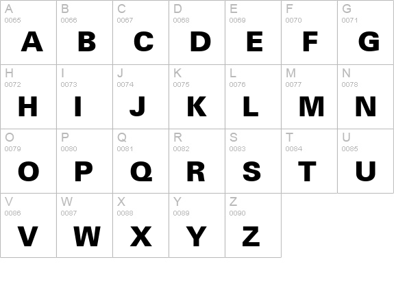 Nova Black SSi Black uppercase A-Z preview