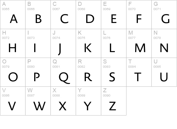 Novel Sans Pro uppercase A-Z preview
