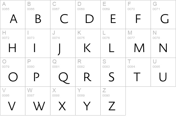Novel Sans Pro Light uppercase A-Z preview
