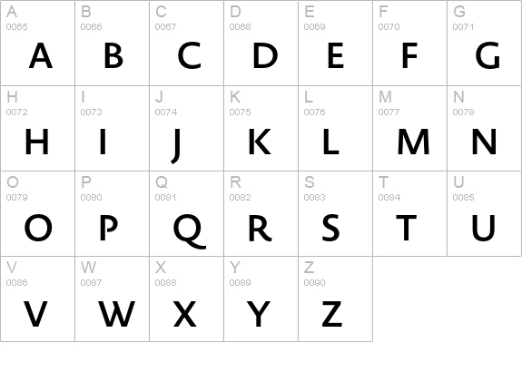 Novel Sans Pro SemiBold uppercase A-Z preview