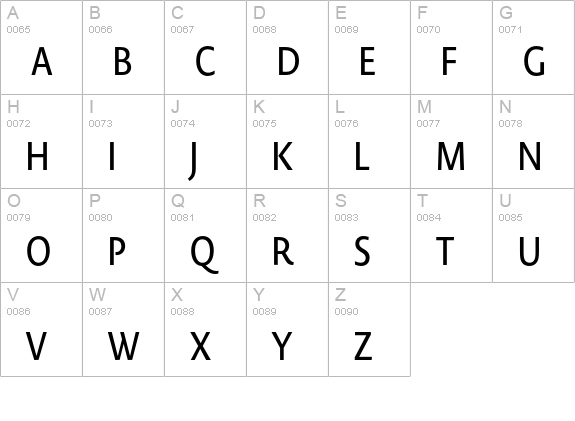 Novel SansCond Pro uppercase A-Z preview