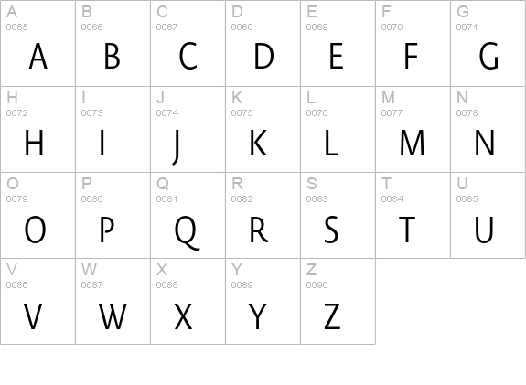 Novel SansCond Pro Light uppercase A-Z preview