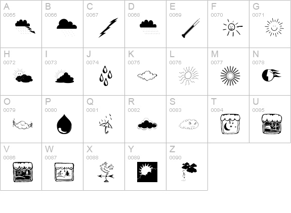 NowTheWeather uppercase A-Z preview