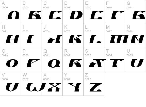 Nu shto uppercase A-Z preview