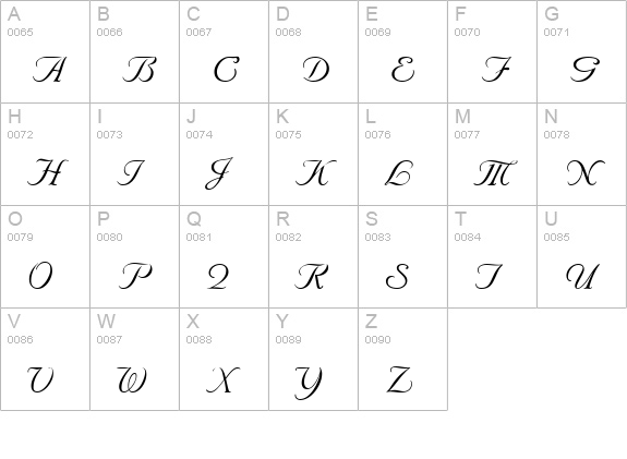 Nuance Italic uppercase A-Z preview