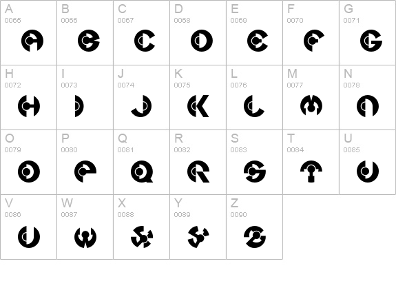 Nucleus uppercase A-Z preview