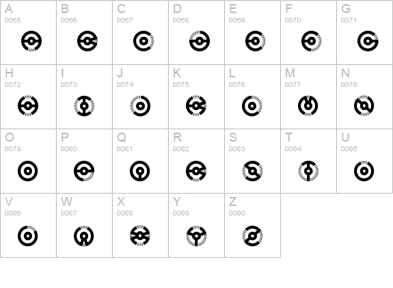 Nucleus BRK uppercase A-Z preview