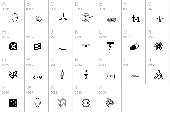 Nucleus-Two uppercase A-Z preview