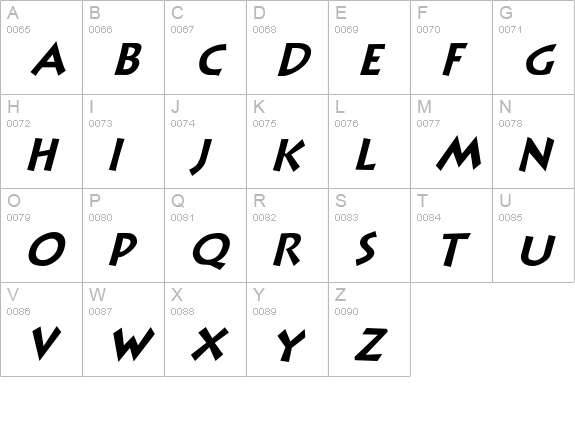 NuevoLitho PlainItalic uppercase A-Z preview