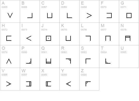 Nugsoth uppercase A-Z preview