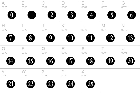 Numberpile uppercase A-Z preview
