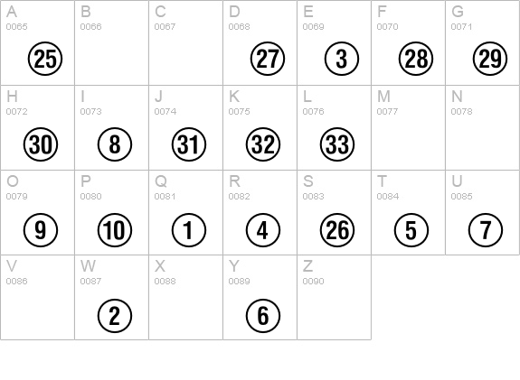 NumericsP01 uppercase A-Z preview