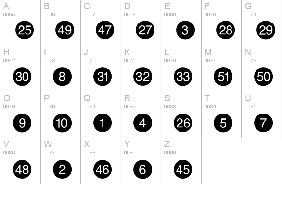 NumericsP03 uppercase A-Z preview