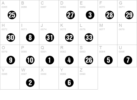 NumericsP04 uppercase A-Z preview