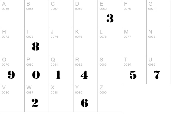 NumericsP06 uppercase A-Z preview