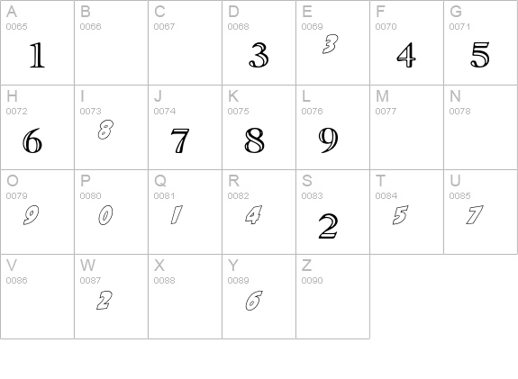 NumericsP08 uppercase A-Z preview