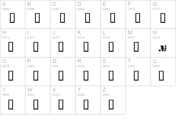 Numero uppercase A-Z preview