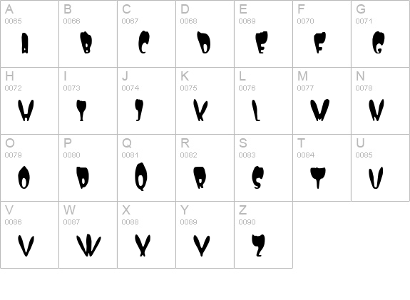 Numskull (BRK) uppercase A-Z preview