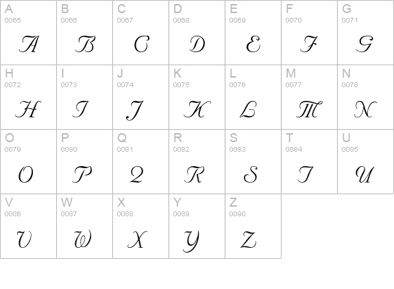 Nuptial uppercase A-Z preview