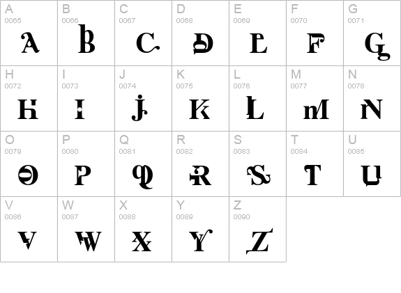NurseRatchet uppercase A-Z preview